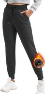 женские штаны на флисовой подкладке ewedoos - женские спортивные штаны с флисовой подкладкой и карманами, термобелье с высокой талией, зимние штаны логотип