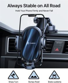 img 2 attached to 🚗 Andobil Car Phone Mount: Securely Hold Thick Case & Big Phone | Universal Dashboard Phone Holder [Never Fall] | Adjustable Cell Phone Holder Car Compatible with iPhone 13 12 Pro Max Samsung S22