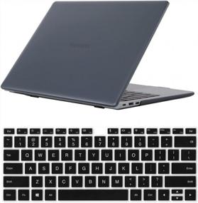 img 4 attached to Clear Hard Shell Laptop Case And Keyboard Cover Skin For Huawei MateBook D14, Honor Magic 14, And Honor Magic X14 - Crystal Black By Se7Enline - 14 Inch Compatible