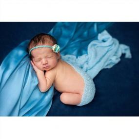img 2 attached to Мятно-зеленая стрейч-пленка для детской фотосъемки — сделайте захватывающие фотографии новорожденных с помощью Tinksky Photo Prop!