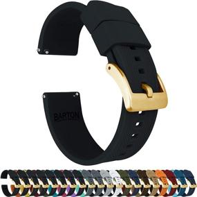 img 3 attached to Barton Elite Silicone Watch Bands with Gold Buckle Quick Release - Wide Color Selection - Various Sizes: 18mm, 19mm, 20mm, 21mm, 22mm, 23mm & 24mm- Stylish Watch Straps