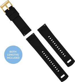 img 1 attached to Barton Elite Silicone Watch Bands with Gold Buckle Quick Release - Wide Color Selection - Various Sizes: 18mm, 19mm, 20mm, 21mm, 22mm, 23mm & 24mm- Stylish Watch Straps
