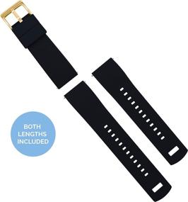 img 2 attached to Barton Elite Silicone Watch Bands with Gold Buckle Quick Release - Wide Color Selection - Various Sizes: 18mm, 19mm, 20mm, 21mm, 22mm, 23mm & 24mm- Stylish Watch Straps