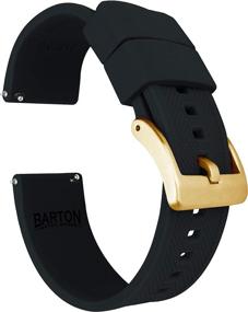 img 4 attached to Barton Elite Silicone Watch Bands with Gold Buckle Quick Release - Wide Color Selection - Various Sizes: 18mm, 19mm, 20mm, 21mm, 22mm, 23mm & 24mm- Stylish Watch Straps