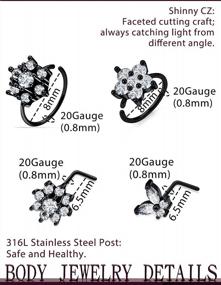 img 2 attached to 20G Nose Piercing Jewelry Hoop Rings For Women - Nose Ring, Studs And Hoops