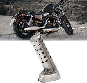 img 3 attached to 🛵 Fierce Cycle Universal Scooter Motorcycle Galvanized Iron Silver Tone Exhaust Pipe Baffle Muffler