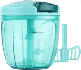 img 4 attached to Effortlessly Cut, Crush, Whisk, And Blend With Cambom'S 5-Blade Manual Vegetable Chopper - BPA Free And Portable In Blue