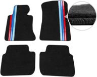 🚗 high-quality nylon floor mats for bmw 3 series e46 - 4pcs set carpet with 3 color strips - ikon motorsports логотип