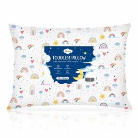 img 4 attached to Soft & Washable Toddler Pillow - Perfect For Travel, Cot & Sleeping | 13X18 Cotton Pillowcase Included