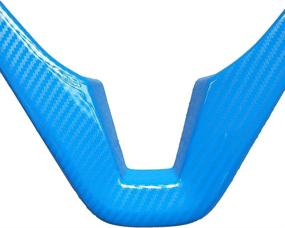 img 3 attached to 1 Piece ABS Car Steering Wheel Sequins Cover Interior Decoration Trim Sticker For Hyundai Tucson 3Th 2015 2016 2017 2018 2019 2020 LHD Car Styling Accessories (Blue With Carbon Fiber Texture)