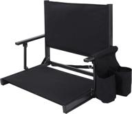складное сиденье для стадиона redcamp для трибуны с опорой для спины, упаковка 1/2, переносное кресло для стадиона с подстаканником для скамеек на открытом воздухе, черный логотип