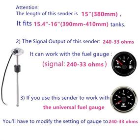 img 2 attached to ⛽ 100TECH Fuel Sending Unit: Marine Boat Vehicle Truck RV - 240-33 ohms, 15" (380mm) - Fuel Water Level Sensor & Gauge Sender