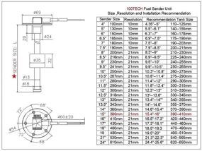 img 1 attached to ⛽ 100TECH Fuel Sending Unit: Marine Boat Vehicle Truck RV - 240-33 ohms, 15" (380mm) - Fuel Water Level Sensor & Gauge Sender