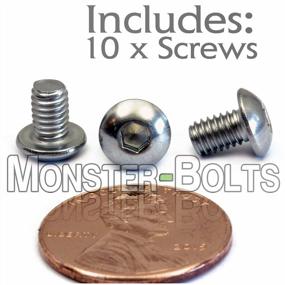 img 2 attached to Stainless Steel Button Head Socket Cap Screws - Pack Of 10, M4 X 6Mm Size, ISO 7380 - Ideal For Various Applications - By MonsterBolts