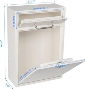 img 3 attached to Secure Your Mail With KYODOLED Steel Key Lock Outdoor Mailbox - Wall Mounted Collection Box For Extra Large Mail, 16.2H X 11.22L X 4.72W Inches In White