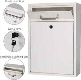 img 2 attached to Secure Your Mail With KYODOLED Steel Key Lock Outdoor Mailbox - Wall Mounted Collection Box For Extra Large Mail, 16.2H X 11.22L X 4.72W Inches In White