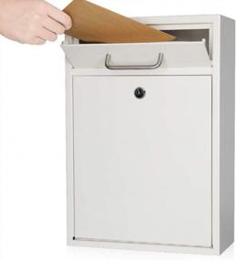 img 4 attached to Secure Your Mail With KYODOLED Steel Key Lock Outdoor Mailbox - Wall Mounted Collection Box For Extra Large Mail, 16.2H X 11.22L X 4.72W Inches In White