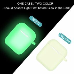 img 3 attached to Protect Your AirPods In Style With Hamile'S Front LED Visible Silicone Case - Perfect For Both Men And Women, Compatible With AirPods 1 & 2, With Keychain In Trendy Yellow Green-Nightglow Green