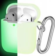 protect your airpods in style with hamile's front led visible silicone case - perfect for both men and women, compatible with airpods 1 & 2, with keychain in trendy yellow green-nightglow green logo