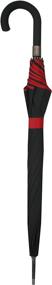 img 2 attached to 🌂 SMATI Stick Umbrella: Double-Layered French Design, Fashionable & Sturdy - Red-Black Color, 8 Fiberglass Ribs Windproof