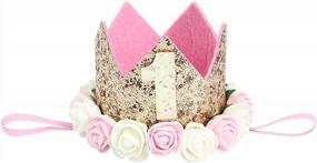 img 4 attached to Sparkling Gold Crown Baby 1St Birthday Party Hat For Your Little Prince/Princess!