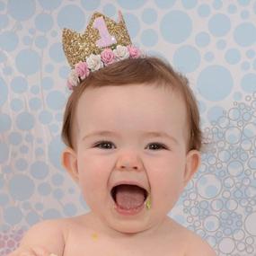 img 3 attached to Sparkling Gold Crown Baby 1St Birthday Party Hat For Your Little Prince/Princess!