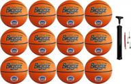 wholesale bundle of 12 official size 7 basketballs with pump - biggz brand logo