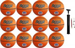 img 4 attached to Оптовый набор из 12 баскетбольных мячей официального размера 7 с насосом - бренд Biggz