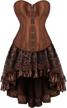 👗 frawirshau steampunk corset dresses: gothic overbust corset and skirt set for women - perfect halloween costumes with a steam punk twist logo