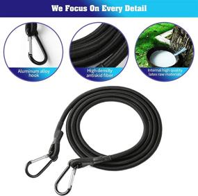 img 1 attached to 🔗 Anndason Heavy Duty Bungee Cords with Hooks and Carabiner, Sturdy Latex Bungee Cords for Trailers, Luggage Racks, Kayaks, Camping, and Bike Loads (2 PCS, 36 Inch)