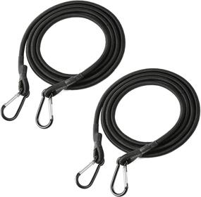 img 4 attached to 🔗 Anndason Heavy Duty Bungee Cords with Hooks and Carabiner, Sturdy Latex Bungee Cords for Trailers, Luggage Racks, Kayaks, Camping, and Bike Loads (2 PCS, 36 Inch)