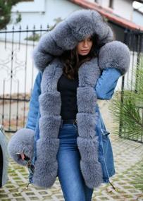 img 1 attached to Roiii Women'S Plus Size Parkas: Military-Style Denim Coats With Faux Fur Lining For Winter Warmth
