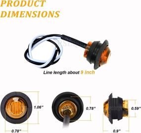 img 2 attached to 🚛 PSEQT 3/4" Round LED Clearance Lights: Enhance Visibility for Pickup Trailer Truck Car Bus RV with 20Pcs Amber Side Front Rear Marker Lights