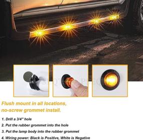 img 1 attached to 🚛 PSEQT 3/4" Round LED Clearance Lights: Enhance Visibility for Pickup Trailer Truck Car Bus RV with 20Pcs Amber Side Front Rear Marker Lights