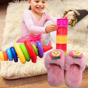 img 3 attached to 👦 Yinbwol Fluffy Slippers for Boys - Bedroom and Outdoor Shoes