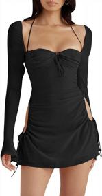 img 4 attached to Elegant Women'S Sexy Puff Sleeve Mini Dress - Perfect For Cocktail Parties!