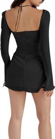 img 1 attached to Elegant Women'S Sexy Puff Sleeve Mini Dress - Perfect For Cocktail Parties!