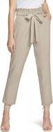 atika women's cropped paper bag pants: chic high-waisted trousers with comfy elastic and handy pockets logo