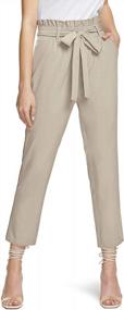 img 4 attached to Atika Women'S Cropped Paper Bag Pants: Chic High-Waisted Trousers With Comfy Elastic And Handy Pockets