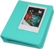 fujifilm instax mini macaron-colored frame album for models 7s/8/9/11/25/50/70/90 - holds mini films in mint-colored book design logo