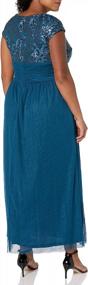 img 1 attached to Le Bos Women's Plus Size Long Dress with Sequin Bodice and Tulle Skirt