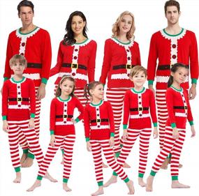 img 2 attached to Family Christmas Matching Pajamas - Women'S Cotton Jammies, Men'S Sleepwear & Long Sleeve PJs | Shelry