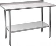 24x48 inch profeeshaw stainless steel nsf commercial prep table w/ backsplash & undershelf for kitchen restaurant logo