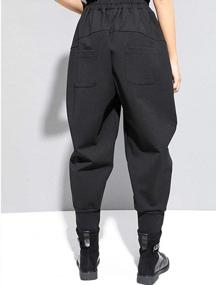 img 1 attached to Панковские штаны-харемы с заплатками и индивидуальными карманами на молнии - Minibee