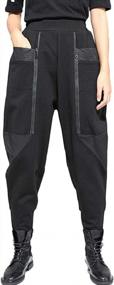 img 4 attached to Панковские штаны-харемы с заплатками и индивидуальными карманами на молнии - Minibee