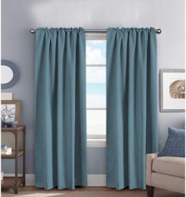 img 3 attached to Transform Your Room With H.VERSAILTEX Blackout Curtains - Stone Blue, Thermal Insulated, Room Darkening Draperies For Living Room And Bedroom (52 X 84 Inch, 2 Panels)