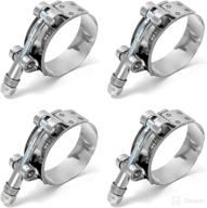 🔧 qwork 2" t-bolt hose clamps stainless steel - 4 pack for 2" hose id, turbo intake intercooler hose range 58mm-65mm logo