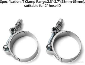 img 2 attached to 🔧 QWORK 2" T-Bolt Hose Clamps Stainless Steel - 4 Pack for 2" Hose ID, Turbo Intake Intercooler Hose Range 58mm-65mm