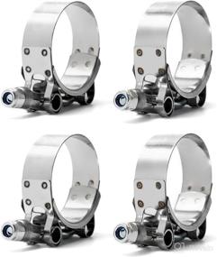 img 3 attached to 🔧 QWORK 2" T-Bolt Hose Clamps Stainless Steel - 4 Pack for 2" Hose ID, Turbo Intake Intercooler Hose Range 58mm-65mm