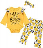 очаровательный цветочный комплект одежды для маленьких девочек - little miss sassy pants clothing! логотип